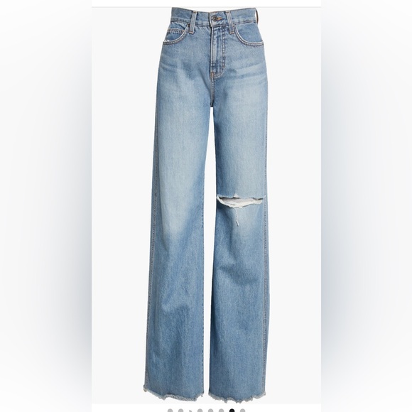 Veronica Beard Taylor Ripped High Waist Wide Leg Jeans Enough Said 26 - Picture 6 of 15